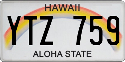 HI license plate YTZ759