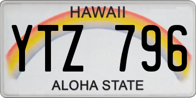 HI license plate YTZ796