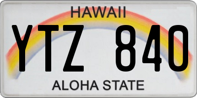 HI license plate YTZ840