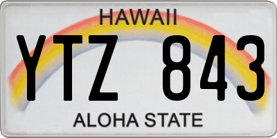 HI license plate YTZ843