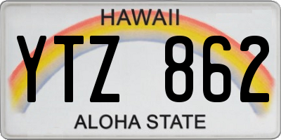 HI license plate YTZ862