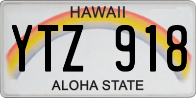 HI license plate YTZ918