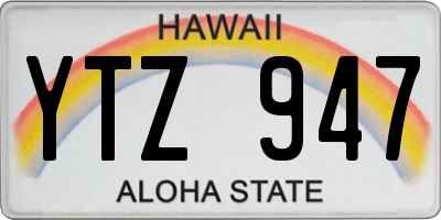 HI license plate YTZ947