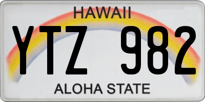 HI license plate YTZ982