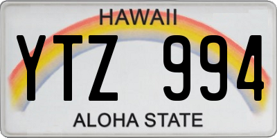 HI license plate YTZ994