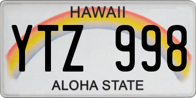 HI license plate YTZ998