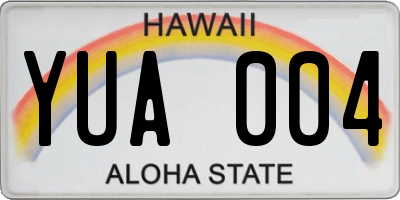 HI license plate YUA004