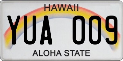 HI license plate YUA009