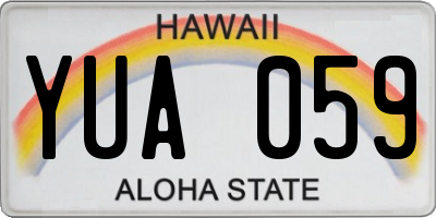 HI license plate YUA059
