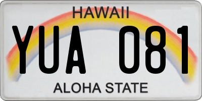 HI license plate YUA081