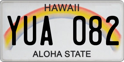 HI license plate YUA082
