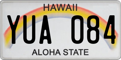 HI license plate YUA084