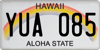 HI license plate YUA085