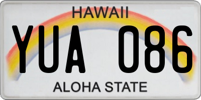 HI license plate YUA086