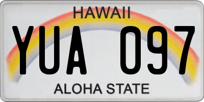 HI license plate YUA097