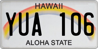 HI license plate YUA106