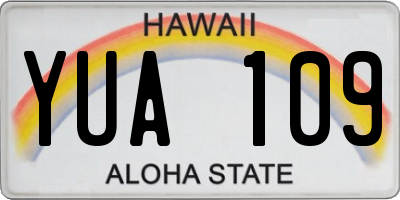 HI license plate YUA109