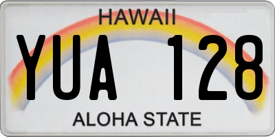 HI license plate YUA128