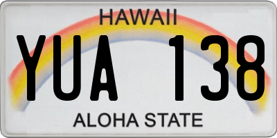 HI license plate YUA138