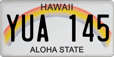 HI license plate YUA145
