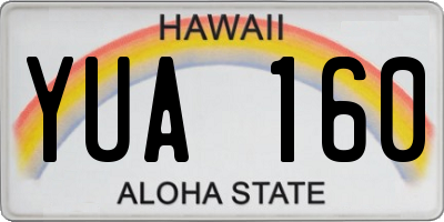 HI license plate YUA160