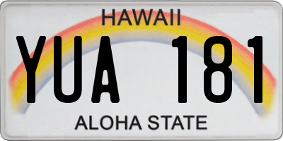 HI license plate YUA181