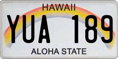 HI license plate YUA189