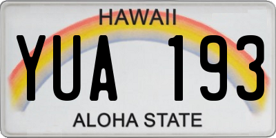 HI license plate YUA193