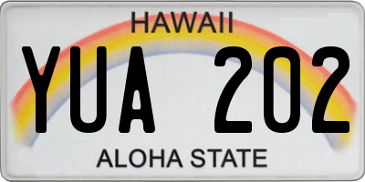HI license plate YUA202