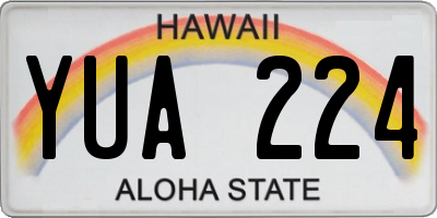 HI license plate YUA224