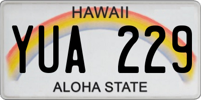 HI license plate YUA229