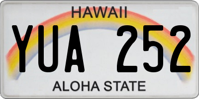 HI license plate YUA252