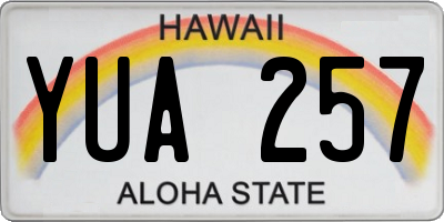 HI license plate YUA257