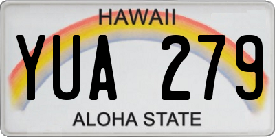 HI license plate YUA279