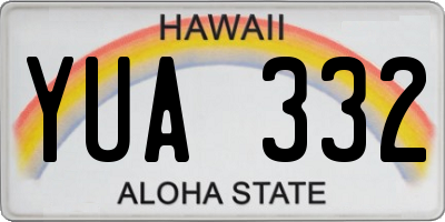 HI license plate YUA332