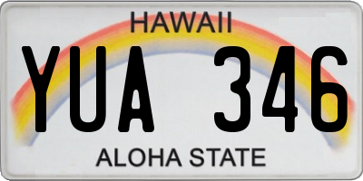 HI license plate YUA346