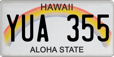 HI license plate YUA355