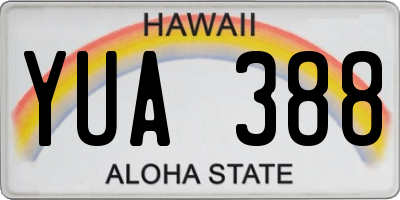 HI license plate YUA388