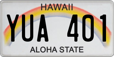 HI license plate YUA401