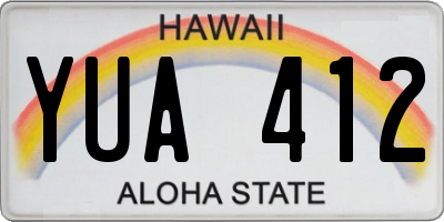 HI license plate YUA412