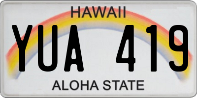 HI license plate YUA419