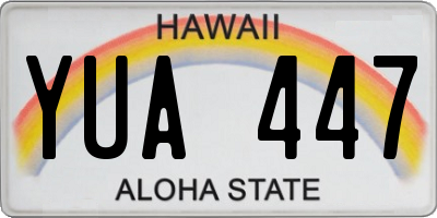 HI license plate YUA447