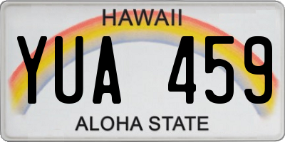 HI license plate YUA459