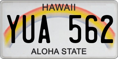 HI license plate YUA562