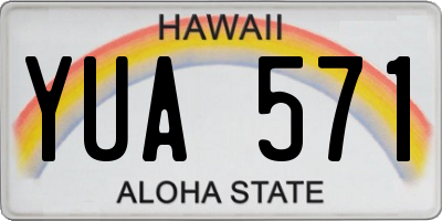 HI license plate YUA571