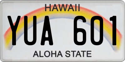 HI license plate YUA601