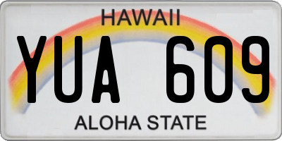 HI license plate YUA609