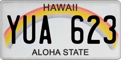 HI license plate YUA623