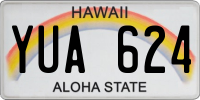 HI license plate YUA624