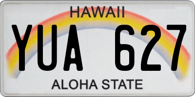 HI license plate YUA627